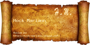 Hock Mariann névjegykártya