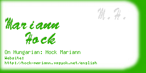 mariann hock business card